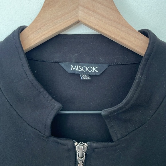 Misook | Faux Leather Knit Mock Neck Longline Minimalist Jacket Blazer Size XL - Picture 11 of 11